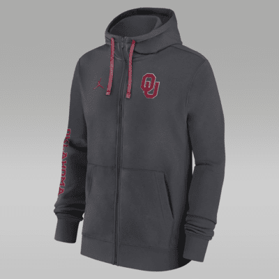 Oklahoma Sooners Sideline Team Issue Men s Jordan College Full Zip Hoodie. Nike